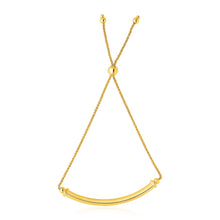 Load image into Gallery viewer, 14k Yellow Gold Lariat Bracelet with Polished Curved Bar