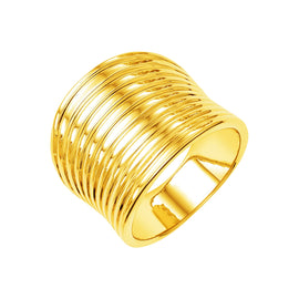 Yellow Gold 14k Classic Polished Multi Band Rings