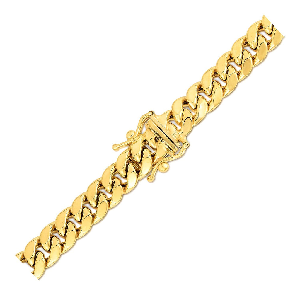Yellow Gold 10k 6.65mm Semi Solid Miami Cuban Chain