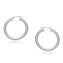 Load image into Gallery viewer, 14k White Gold Polished Hoop Earrings (30 mm)
