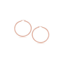 Load image into Gallery viewer, Rose Gold 14k 15 mm Polished Hoop Earrings with Snap Lock Backing