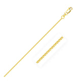 Yellow Gold 14k 1.1mm Diamond Cut Round Wheat Chain in Lobster Clasp